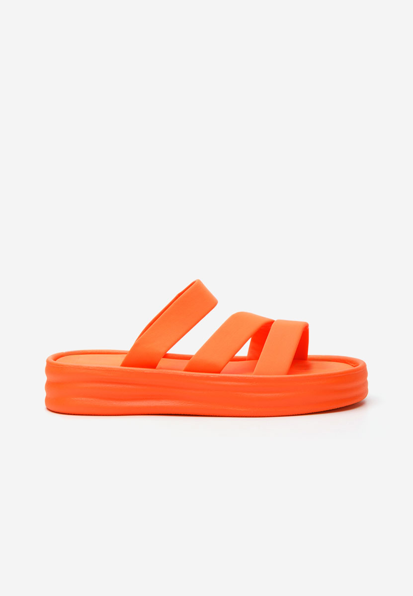 Mules à plateforme orange Porteo