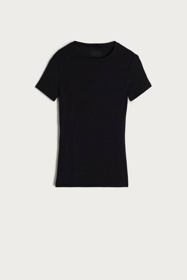Camiseta de manga curta em algodão elástico Supima®