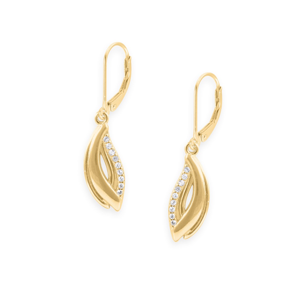 Boucles d'oreilles plaquées or avec oxydes de zirconium