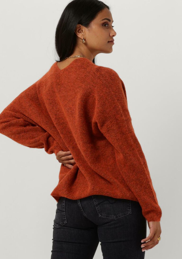 MOS MOSH oranje mos mosh trui mmthora v-neck knit