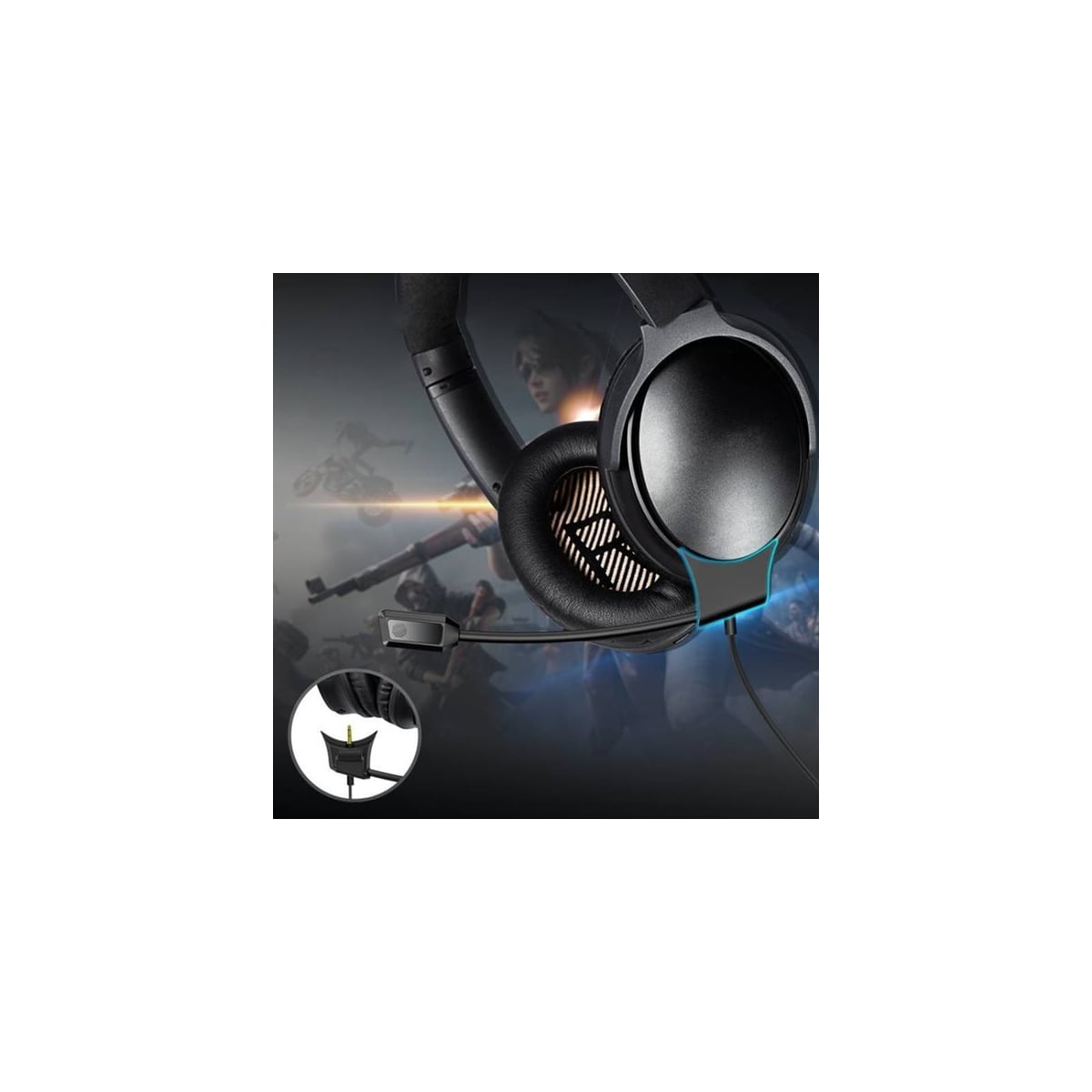 Lydkabel med mikrofon for BOSE QC35I/QC35II