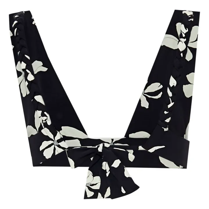 Khaven Haut de Maillot Yasmine Imprimé Vintage | Noir