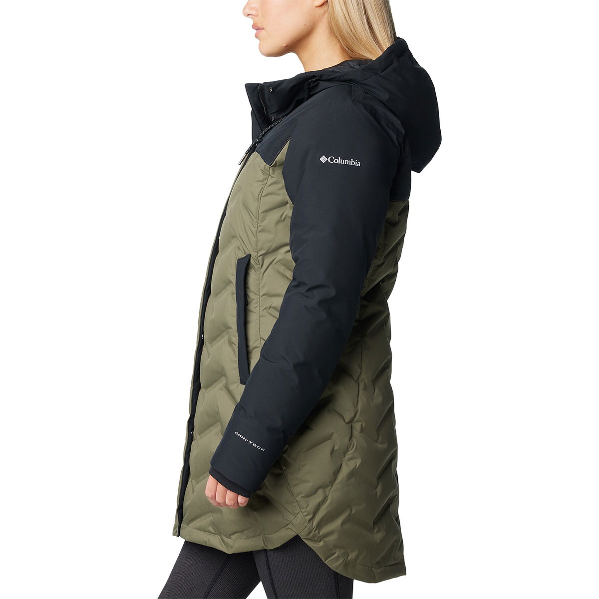 Columbia Mountain Croo III Mid Down dunjakke, dame (Stone Green Black)