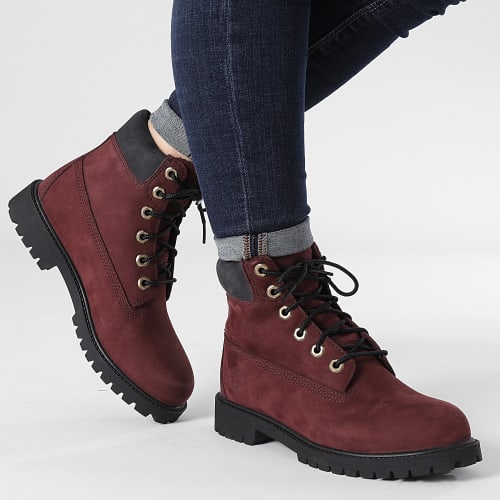 Boots Femme Premium 6 Inch Waterproof A64A1 Burgundy Nubuck