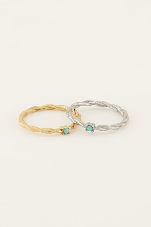 Single azzuro blue ring