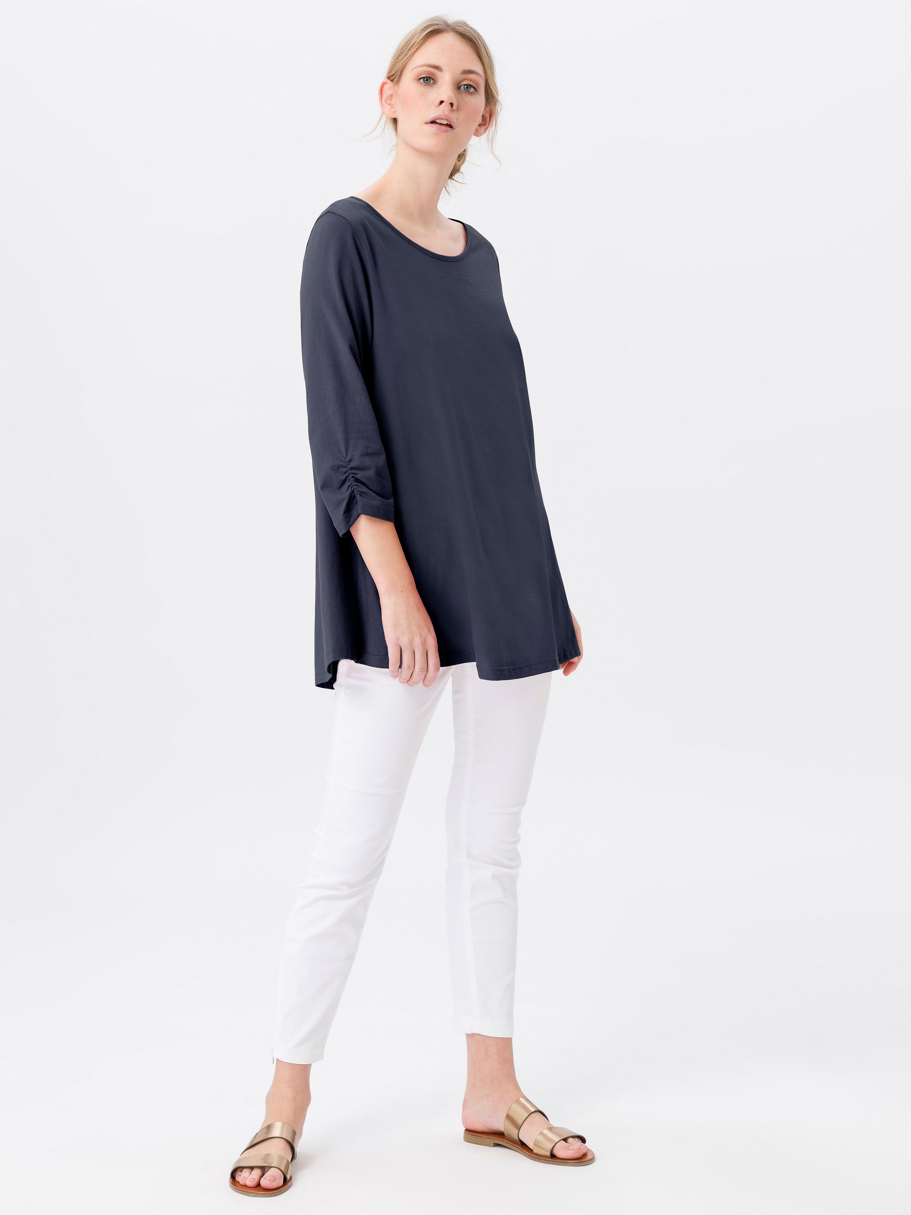 Rundhals-Longshirt