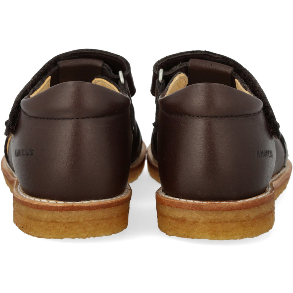 Køb Angulus Dark Brown Sandal Med Justerbar Velcrolukning