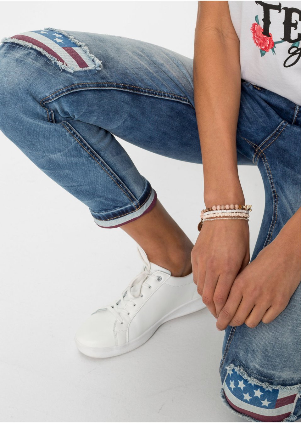 Jean Skinny avec détail drapeau