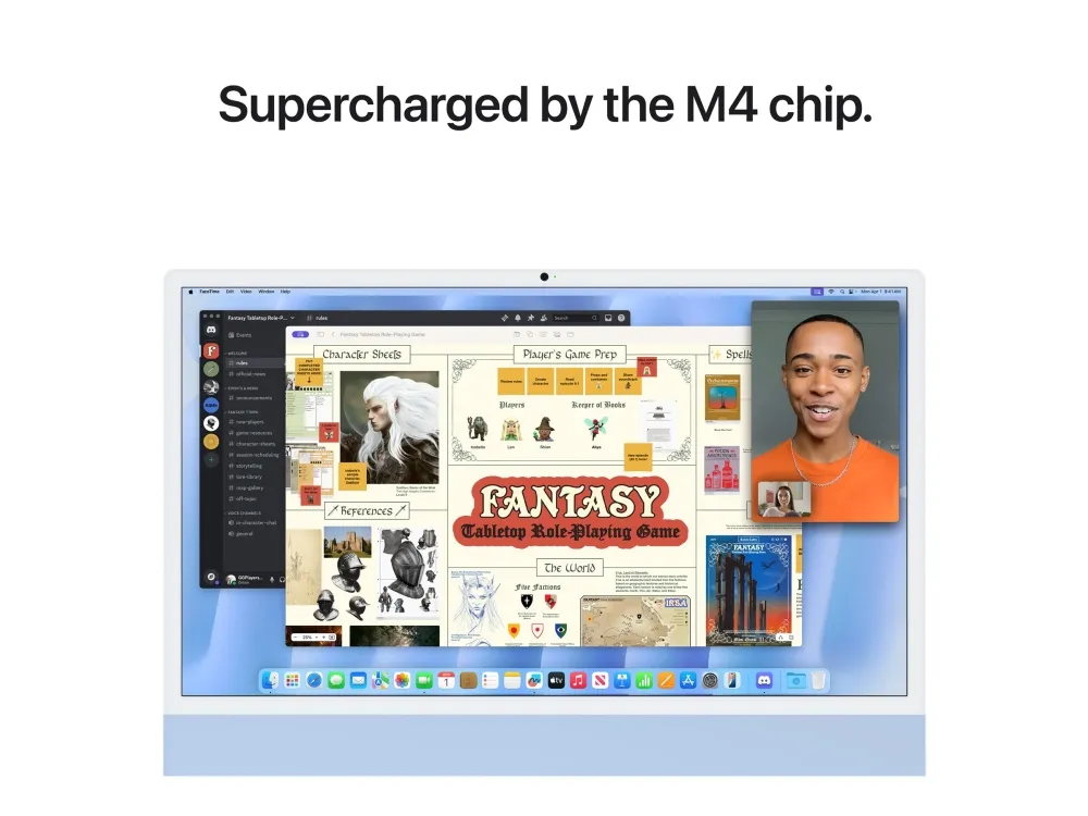 Apple iMac with 4.5K Retina display - Alt-i-én M4 - RAM 16 GB - SSD 256 GB - Apple M4 10-core - Gigabit Ethernet, IEEE 802.11ax (Wi-Fi 6E), Bluetooth 5.3 - macOS Sequoia 15.0 - skærm: LED 24
