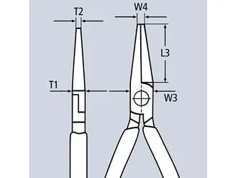 Knipex 30 36 160, Nåletang, 2,5 mm, 4,1 cm, Stål, Rød, Gul, 160 mm
