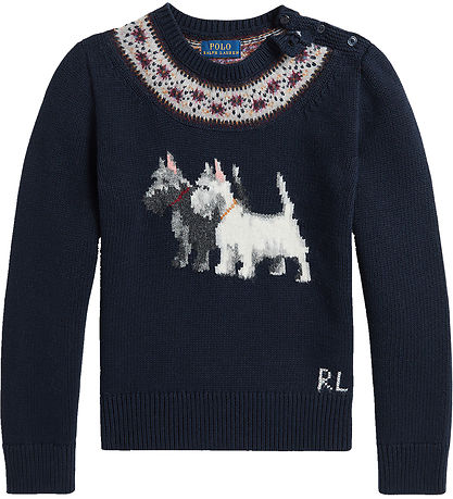 Polo Ralph Lauren Bluse - Strick - Navy m. Hunde