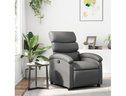 VIDAXL - Fauteuil Relaxation Fauteuil inclinable gris similicuir