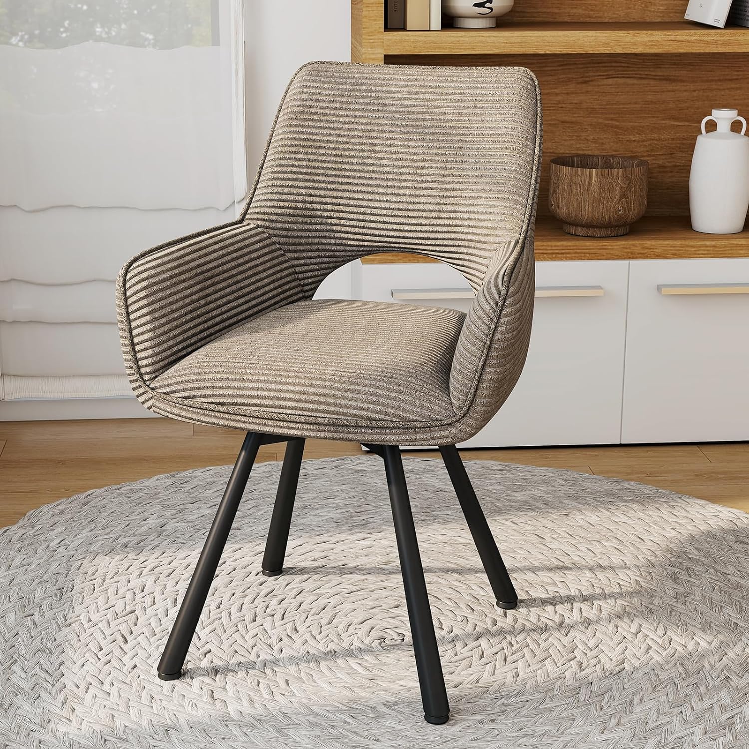 esszimmerstühle 4er Set Drehbar 360°,Armlehnstuhl mit Metallbeinen,geeignet als Stühle Esszimmer,Samt Stuhl,Küchenstühle,Wohnzimmerstuhl,Polsterstuhl mit Samtigem Gefühl,Taupe