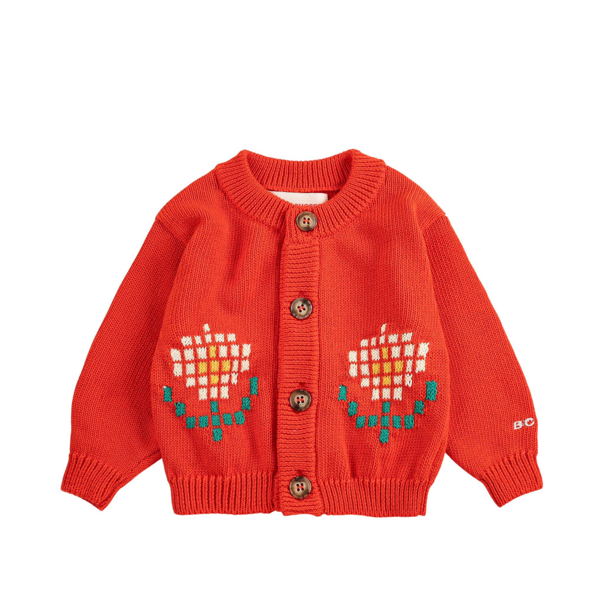Baby Strickjacke Pixel Daisy Red