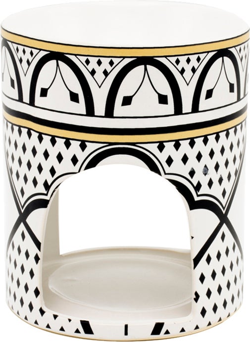ScentChips geurbrander Flower Power geel / wit / zwart D 10 H 12 cm