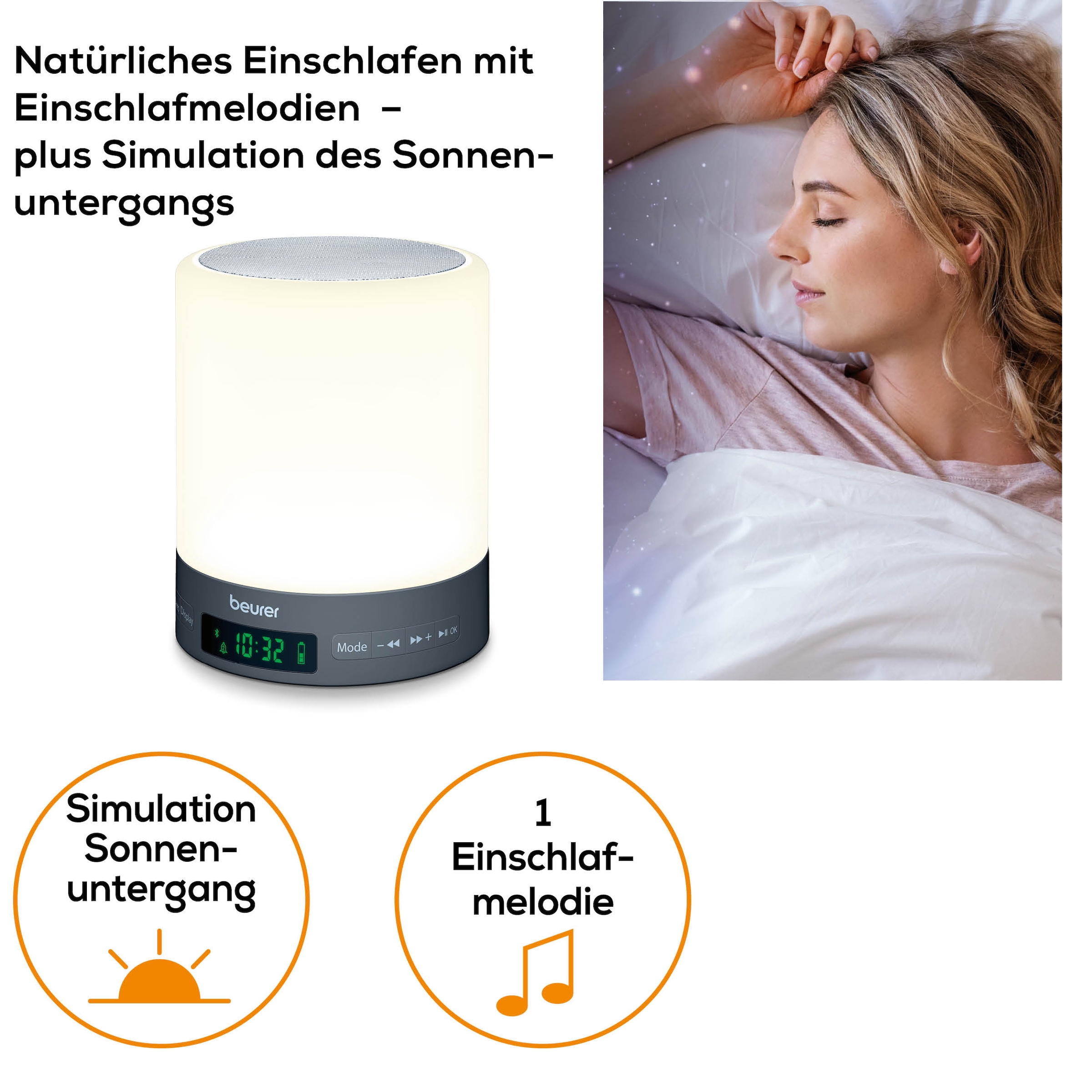 BEURER Tageslichtwecker »WL 50 Lichtwecker, simuliert den Sonnenaufgang für sanftes Aufwachen« Mit farbigem Stimmungslicht, mit Radiofunktion und optionalem Weckton