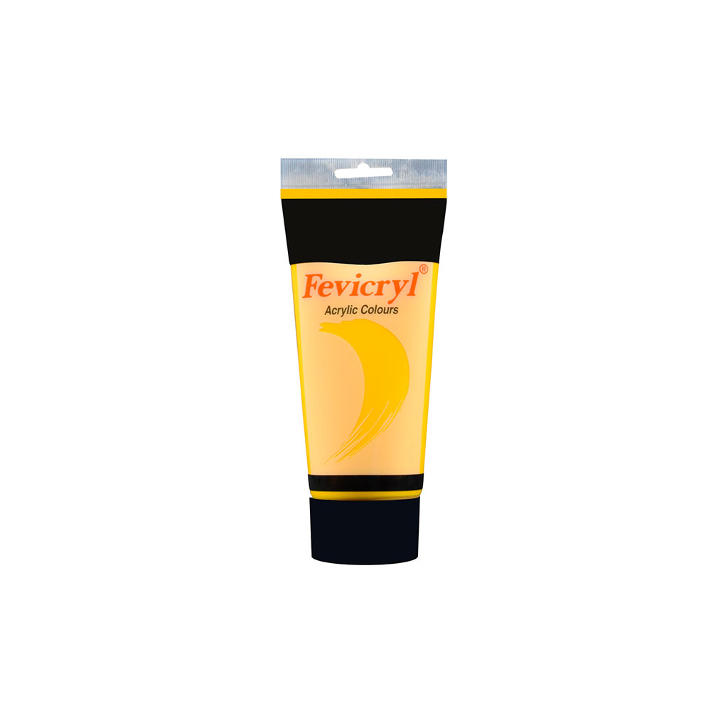Tube peinture acrylique jaune moyen 200ml