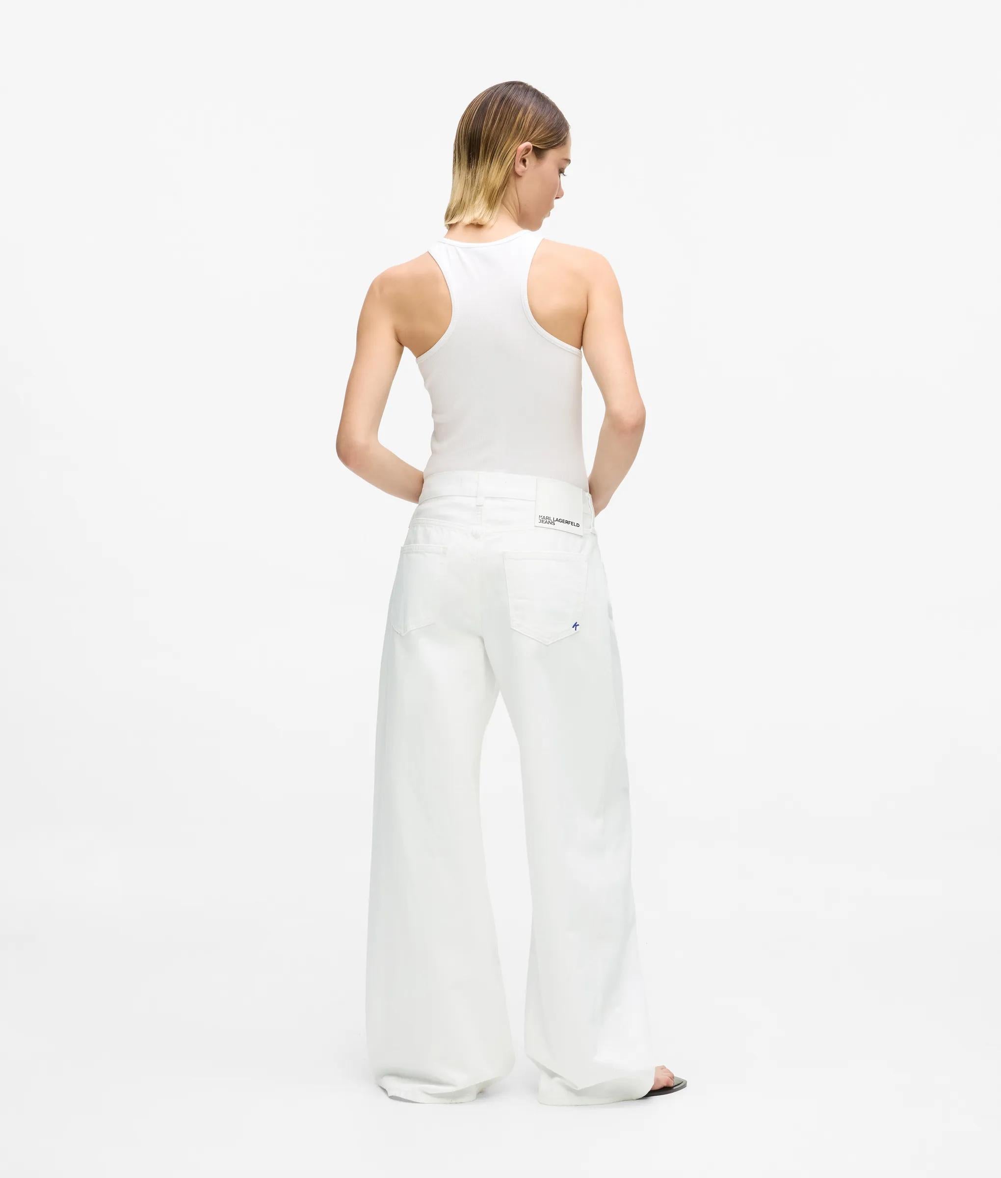 Geplooide wijde jeans met lage taille