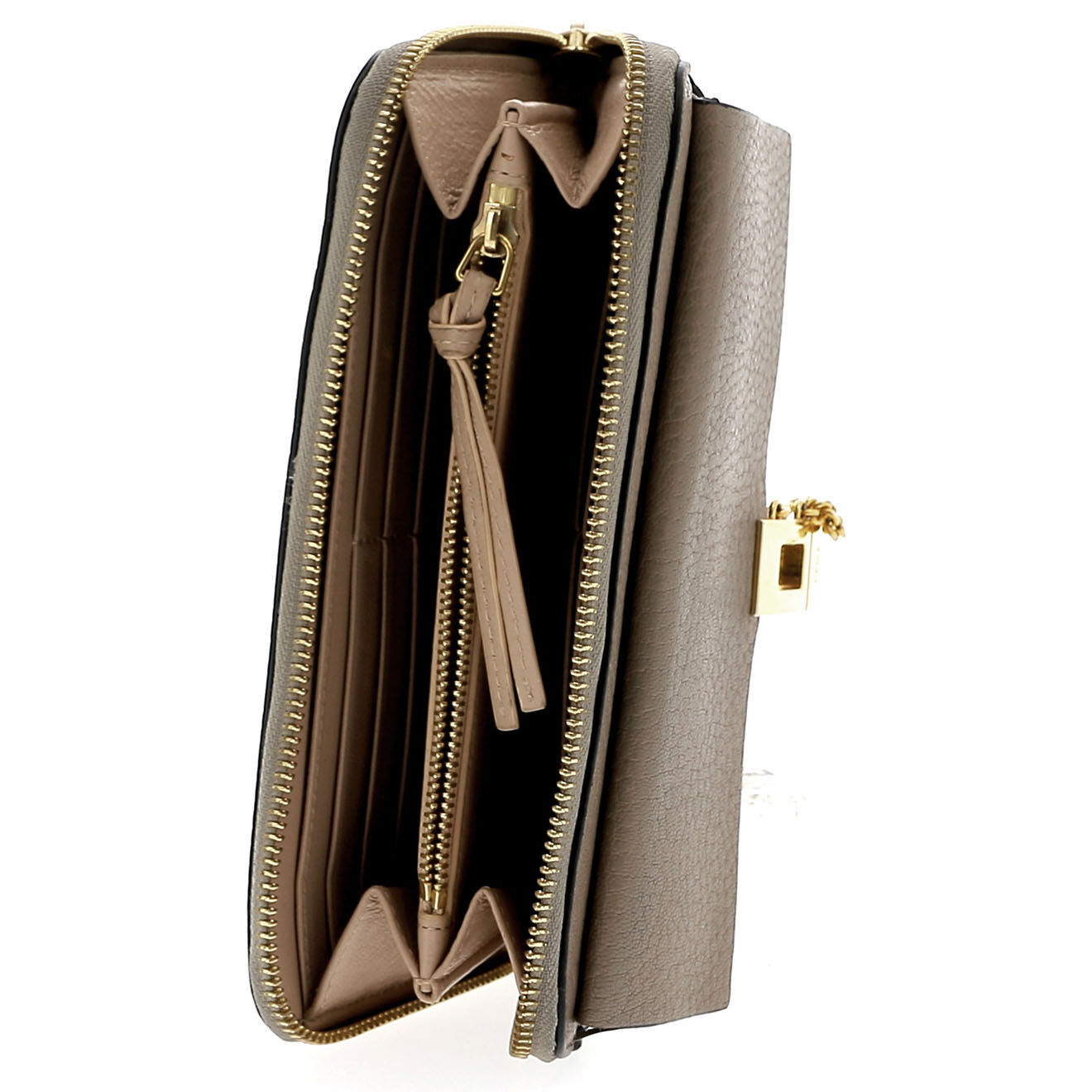 Chloé Portefeuille en Cuir taupe - Très bon état - 19x10 cm