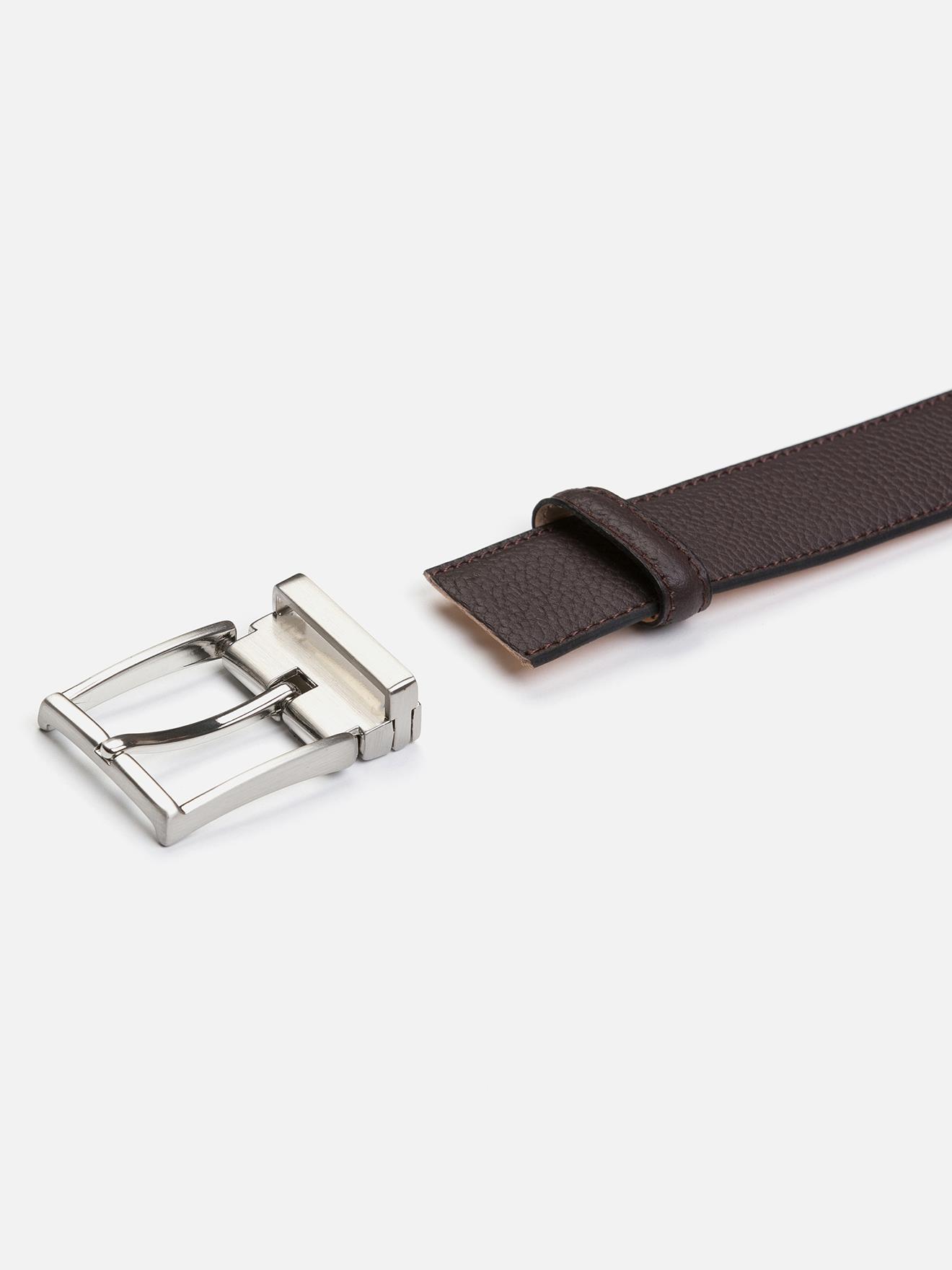 Ceinture en cuir taurillon chocolat