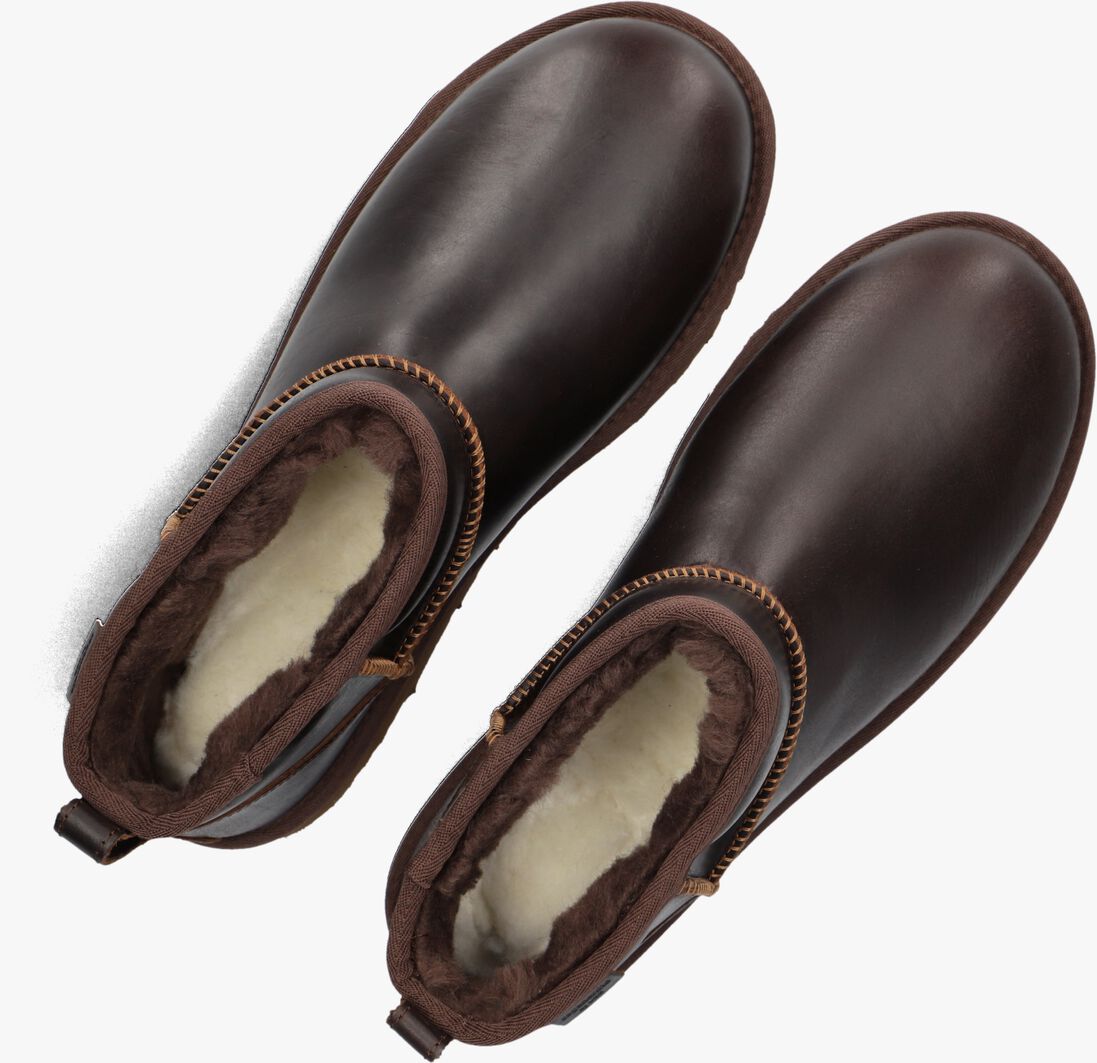 bruine ugg vachtlaarzen classic ultr mini lthr
