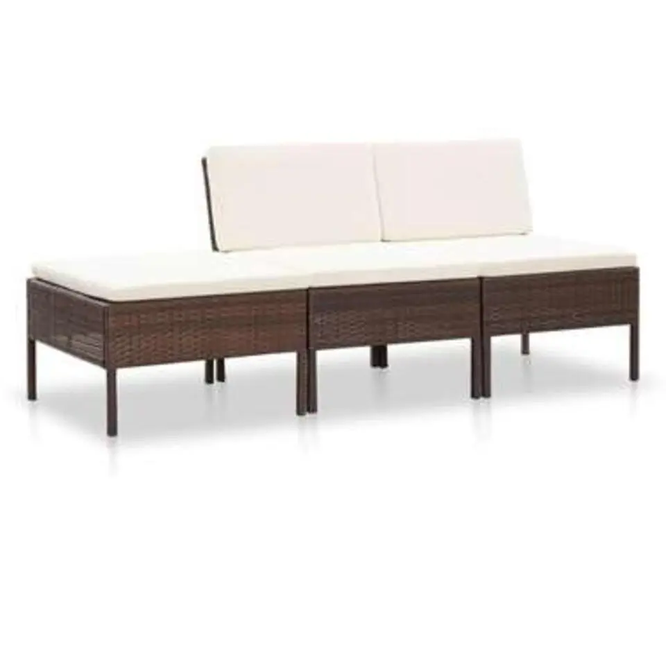 vidaXL - Tuin Loungeset - Bruin - Poly rattan