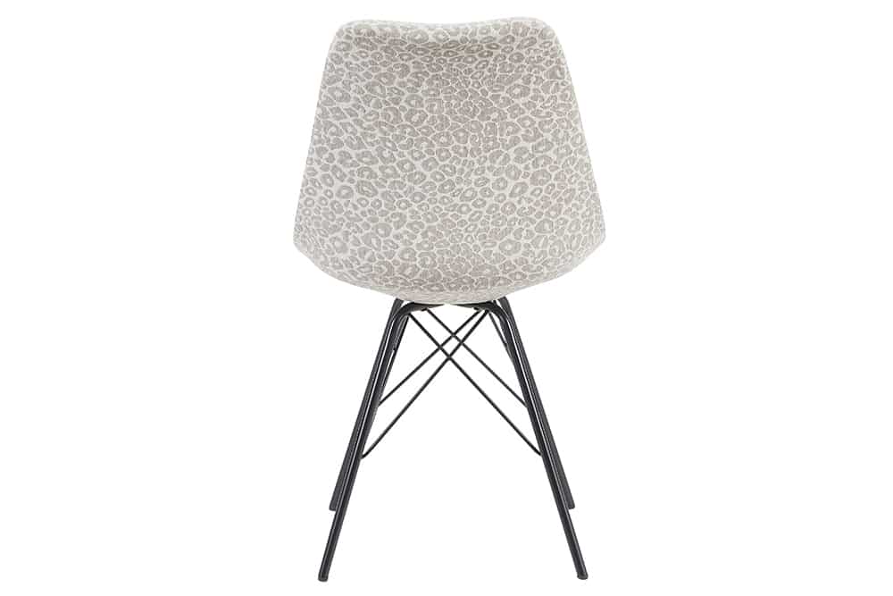 Design Stuhl SCANDINAVIA MEISTERSTÜCK beige grau Chenille schwarz Metallgestell