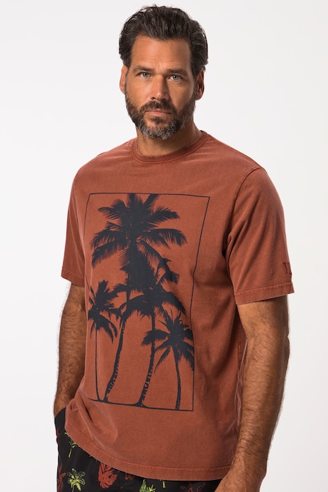 T-Shirt, Halbarm, Palmen-Print, Vintage-Look, bis 8XL