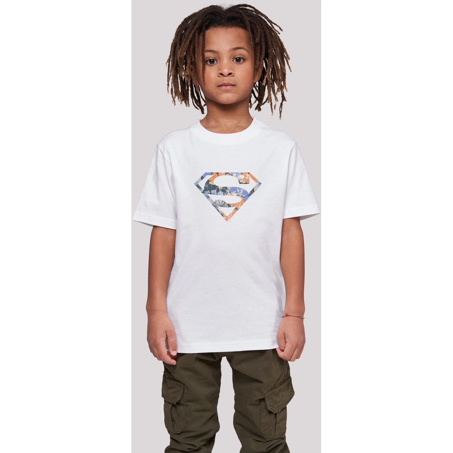 F4NT4STIC T-Shirt T-Shirt DC Comics Superman Floral Logo Superheld weiß