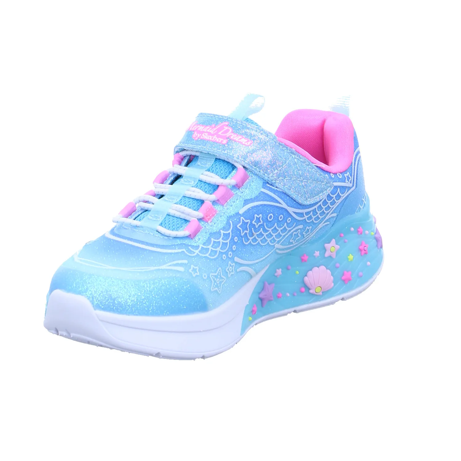 SKECHERS Kleinkinder-Halbschuh Klett Blau Synthetik  Sneaker