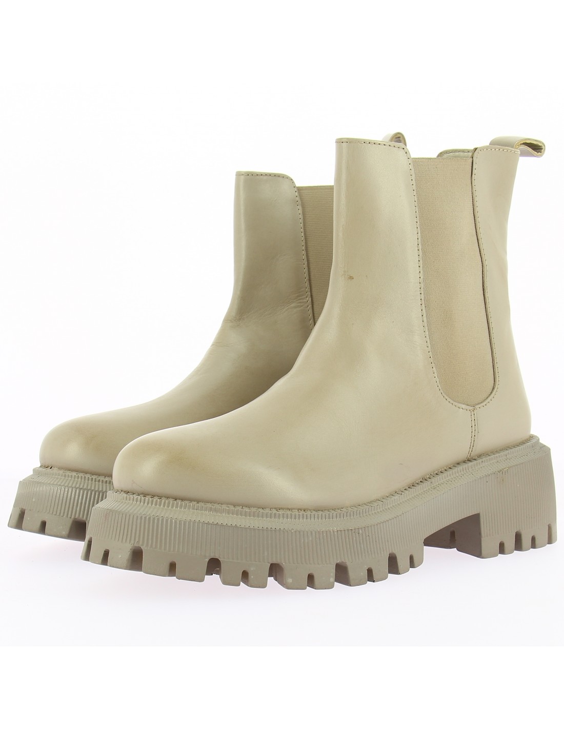 kharisma bottines chelsea femme cuir beige