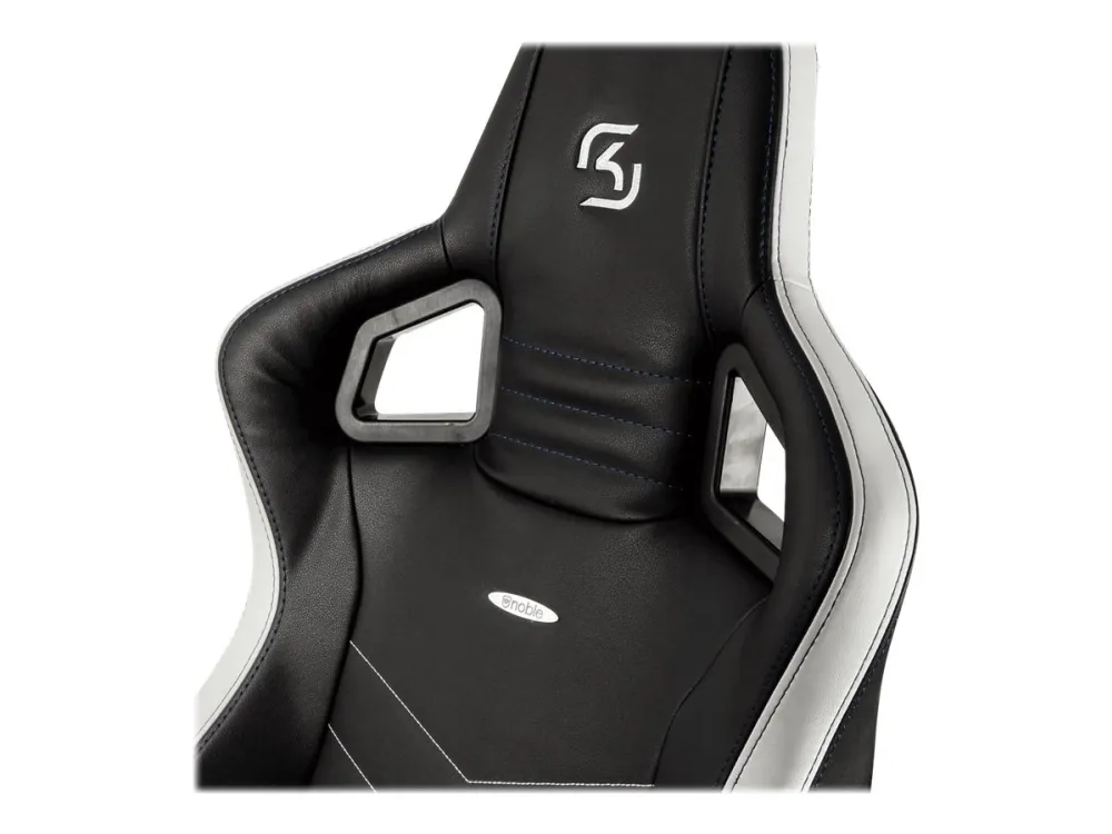 Noblechairs EPIC SK Gaming Edition - Spillestol - ergonomisk - armstøtter - T-formet - vippe - drejeled - polyuretan-læder - sort, hvid, blå