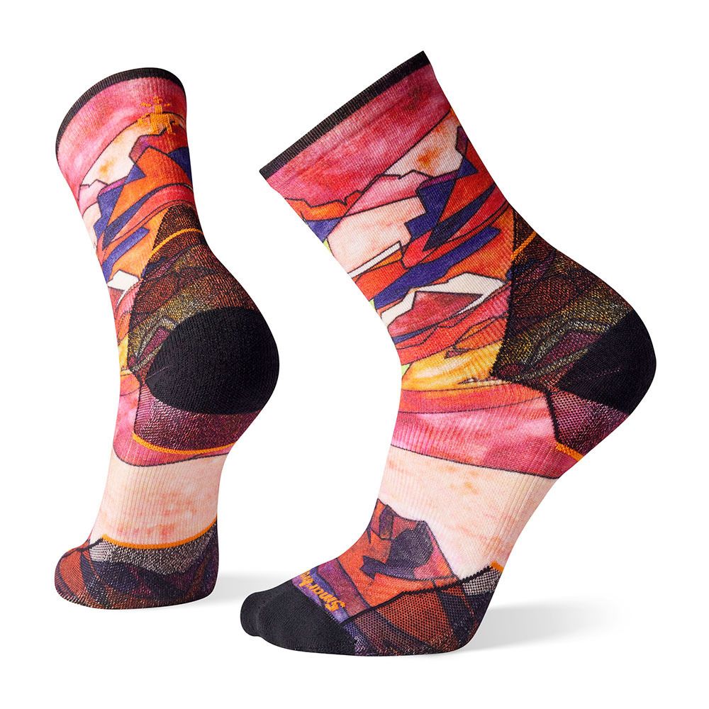 Smartwool ATHLETE EDITION RUN PRINT CREW - Chaussettes tandoori orange