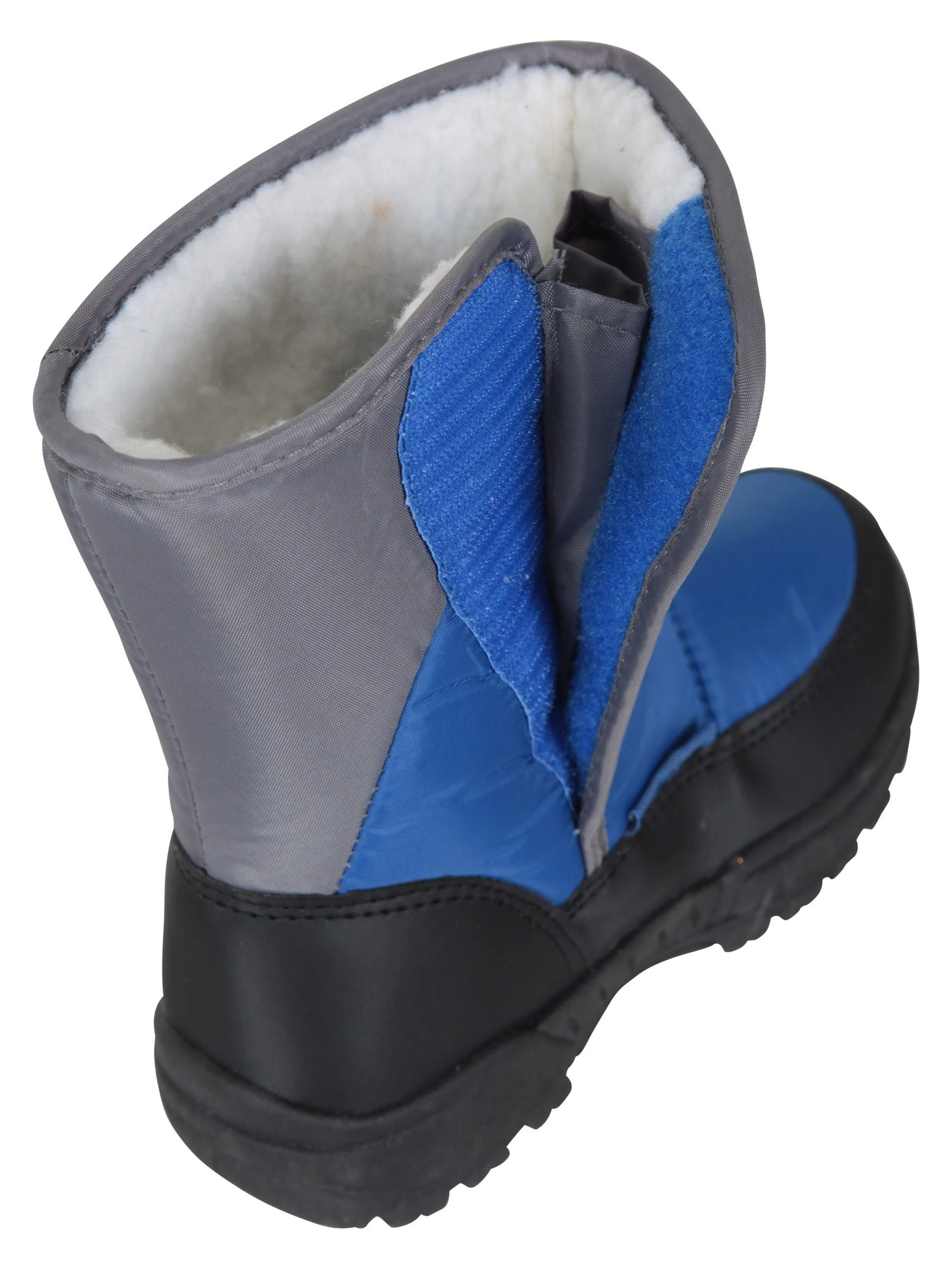 Blauw - Mountain Warehouse Caribou kindersneeuwlaarzen met enkele streep, sherpa voering en aangepaste pasvorm