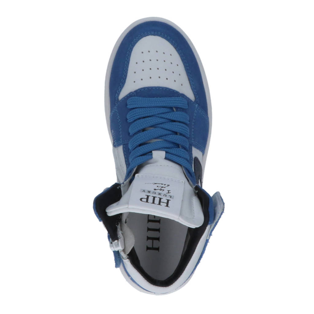 Hip H1665suède sneakers blauw/wit