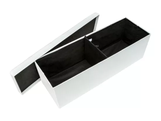Banc coffre de rangement cuir blanche 110 x 38 x 38 cm 2208144