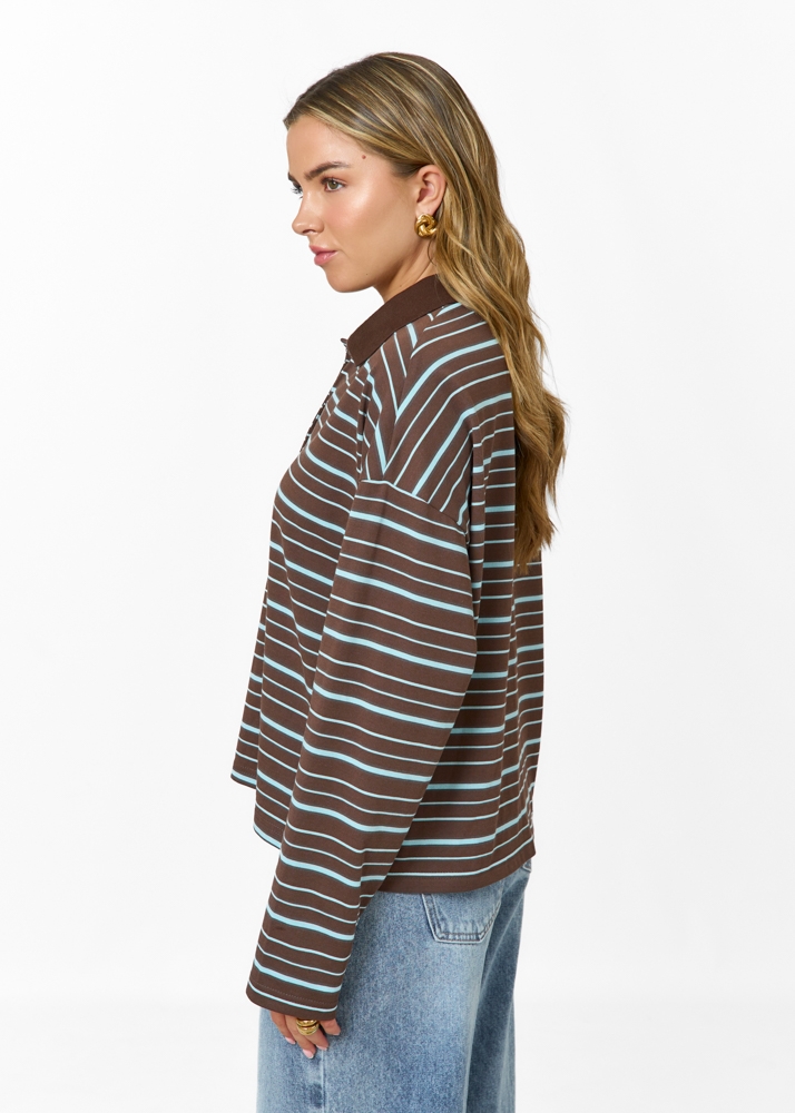 Dorien polo t-shirt choco bruin
