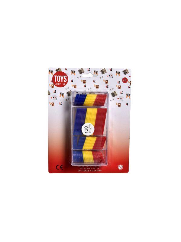 BOITE TRANSPARENTE AVEC 120 JETONS