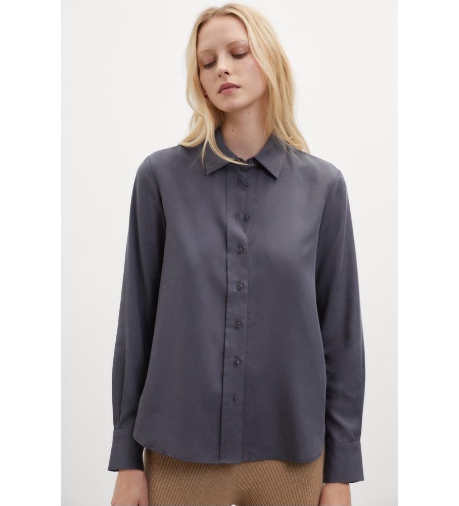 Camisa ECOALF Trima, cinza azulado