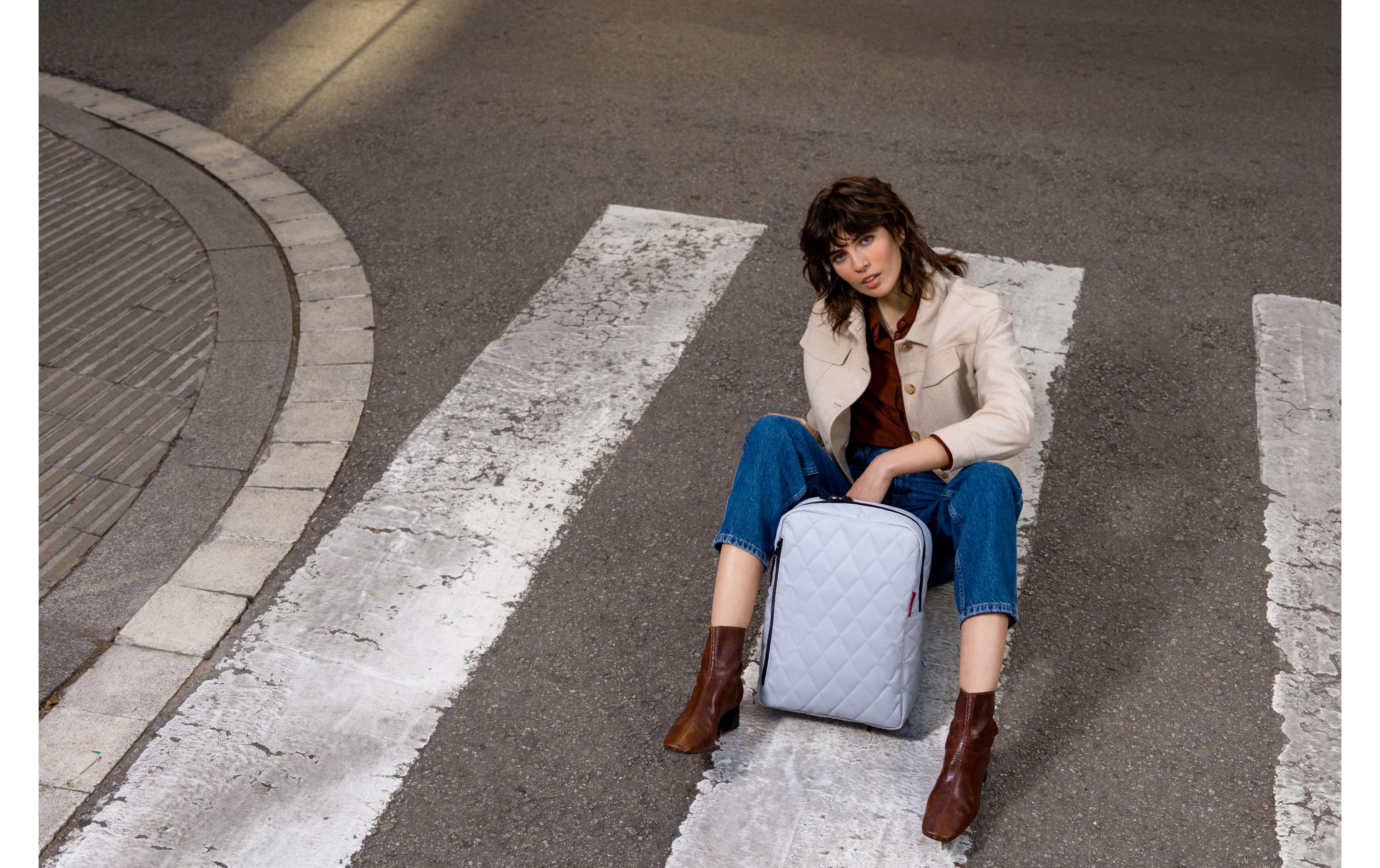 Rucksack Classic Backpack M Rhombus Light GreyRucksack im Unisex-Look