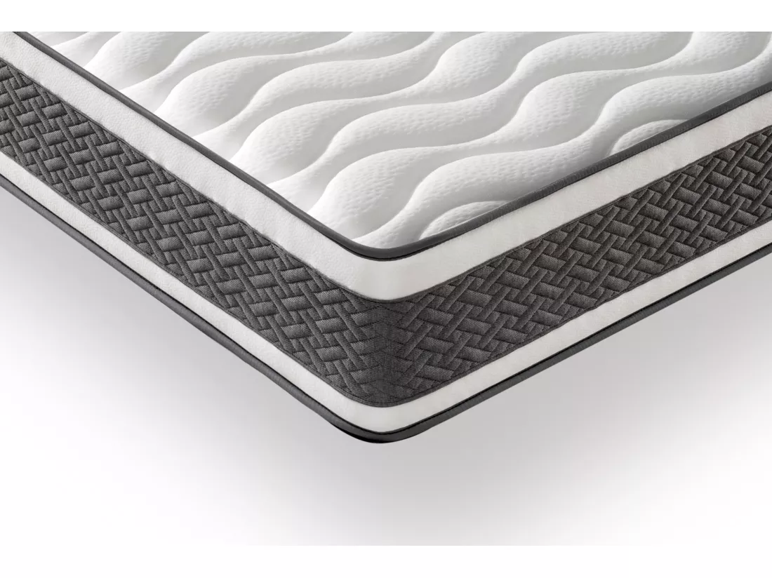 Matelas Mousse 90x190 Montecarlo - Ferme - Réversible - Côté Été/hiver - H25 Cm