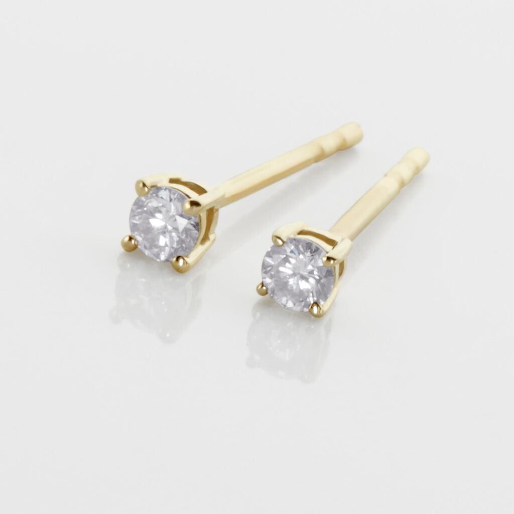 Boucles D'oreilles Puces Aphrodite Or Jaune Diamant