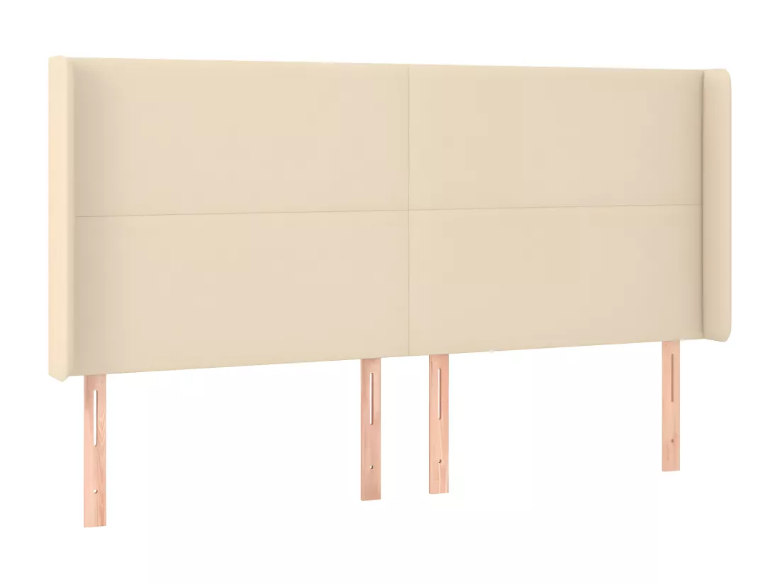 Sommier tapissier avec matelas et LED Crème 160x200 cm Tissu
