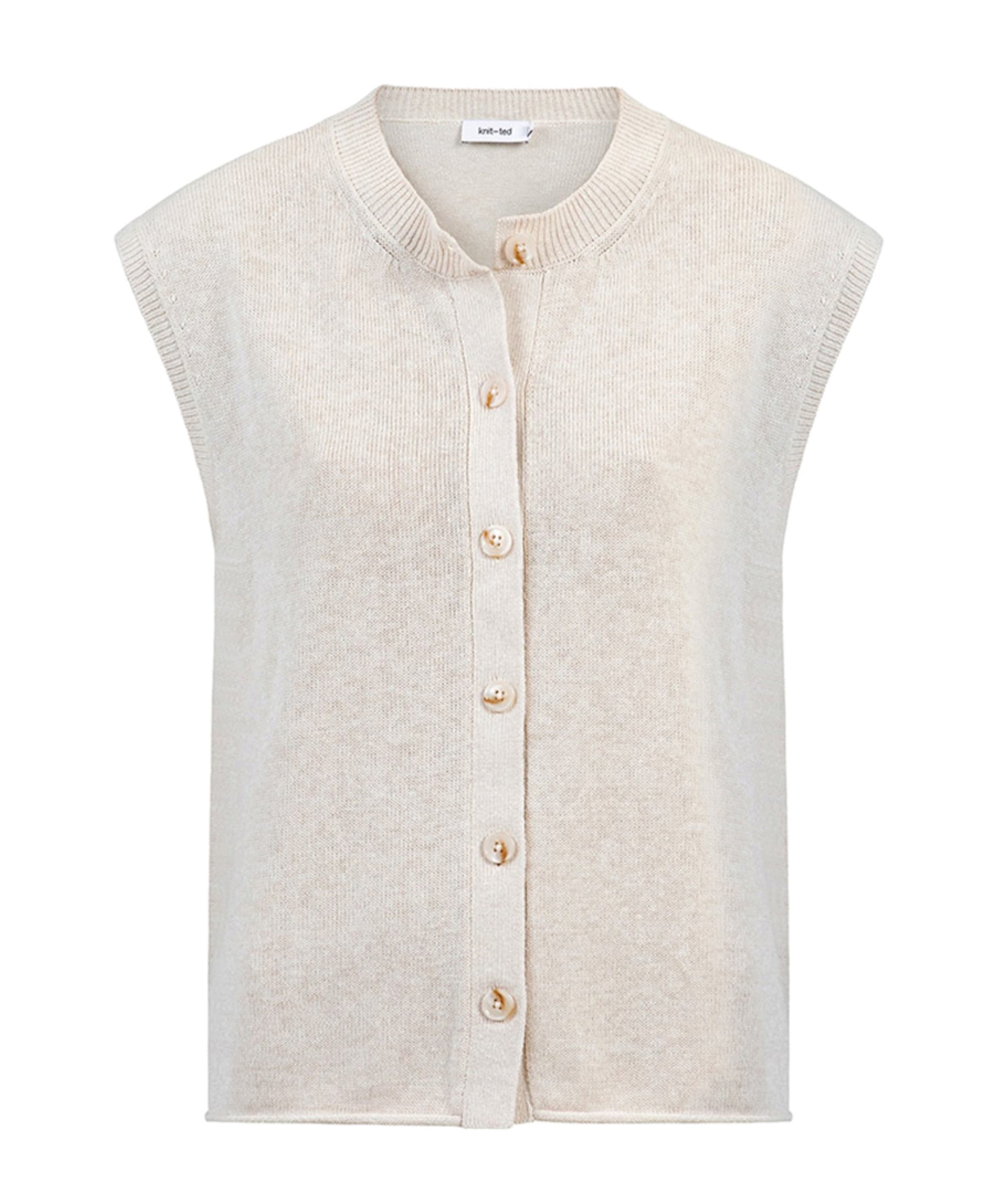 Knit-ted Dames vest beige