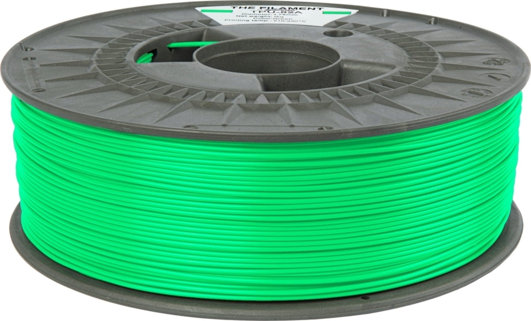 The Filament  TPU-82A Green, 1,75 mm / 1000 g    Belastbares TPU mit Shore Härte 82A in Green