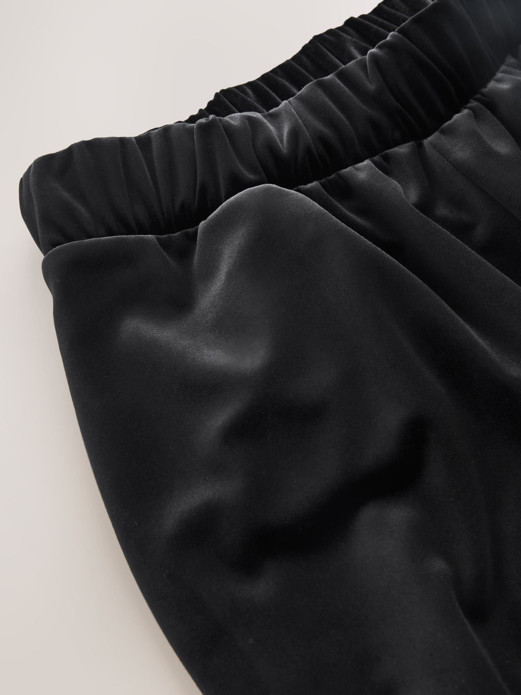 Zwart - Fluwelen broek met wijde pijpen