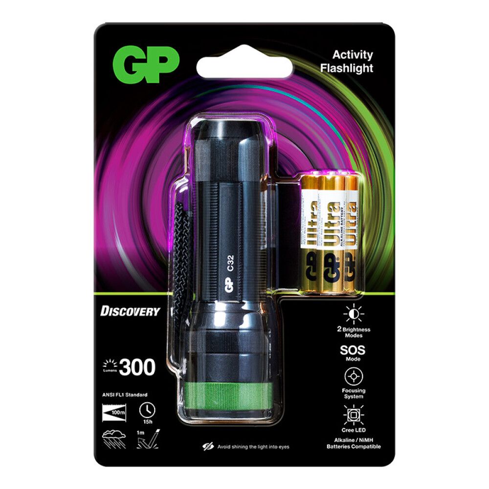 LOMMELYKT GP DISCOVERY C32 300LM 3XAAA