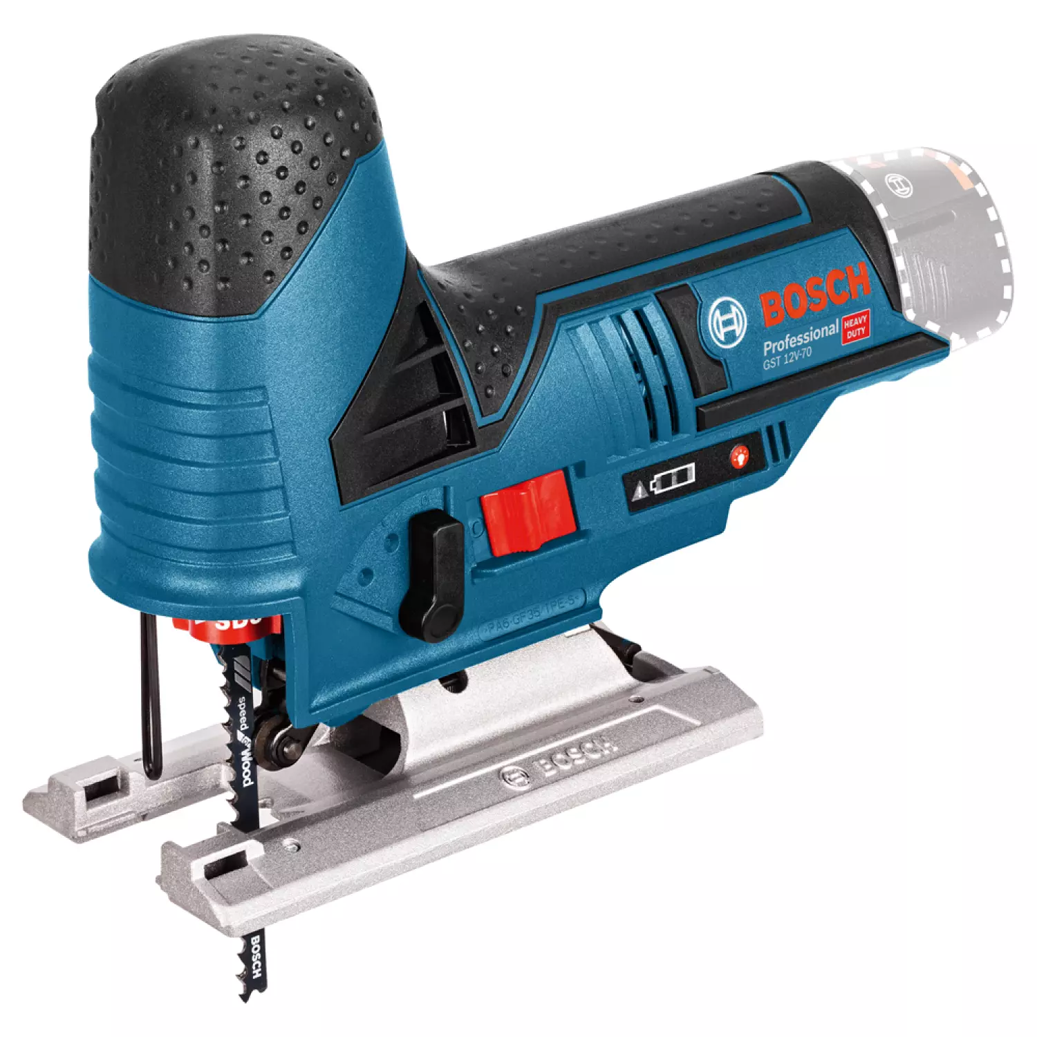 Bosch GST 12V-70 12V Li-Ion Accu decoupeerzaag body - T-greep - variabel