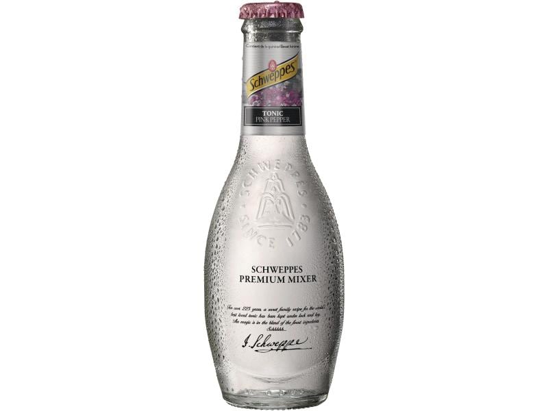 Schweppes Premium Mixer Tonic & Pink Pepper 4 x 0.2 l Prickelndes Erfrischungsgetränk mit Pfefferaroma