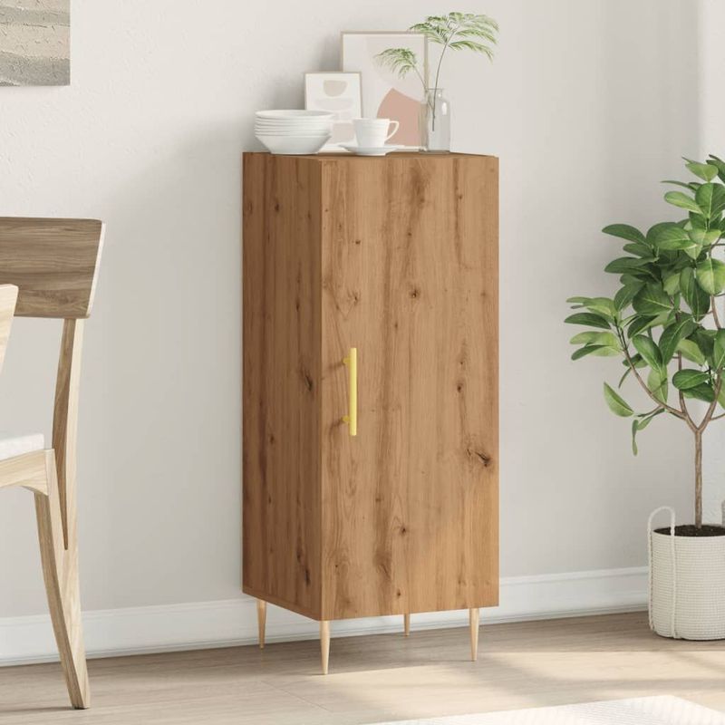 vidaXL - Dressoir - Hout - Eikenkleurig - 34,5x34x90 cm